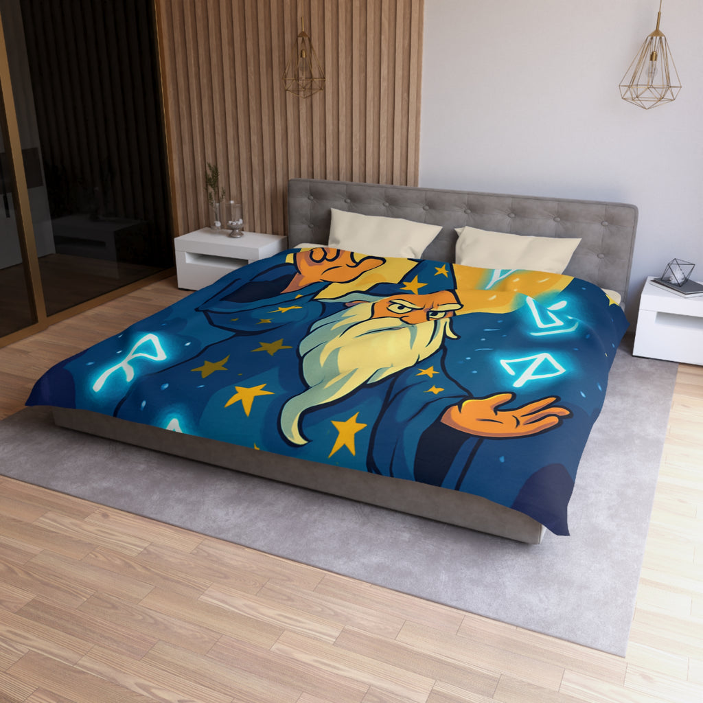 Housse de couette sorcier mystique avec cristaux et lune brillante magique