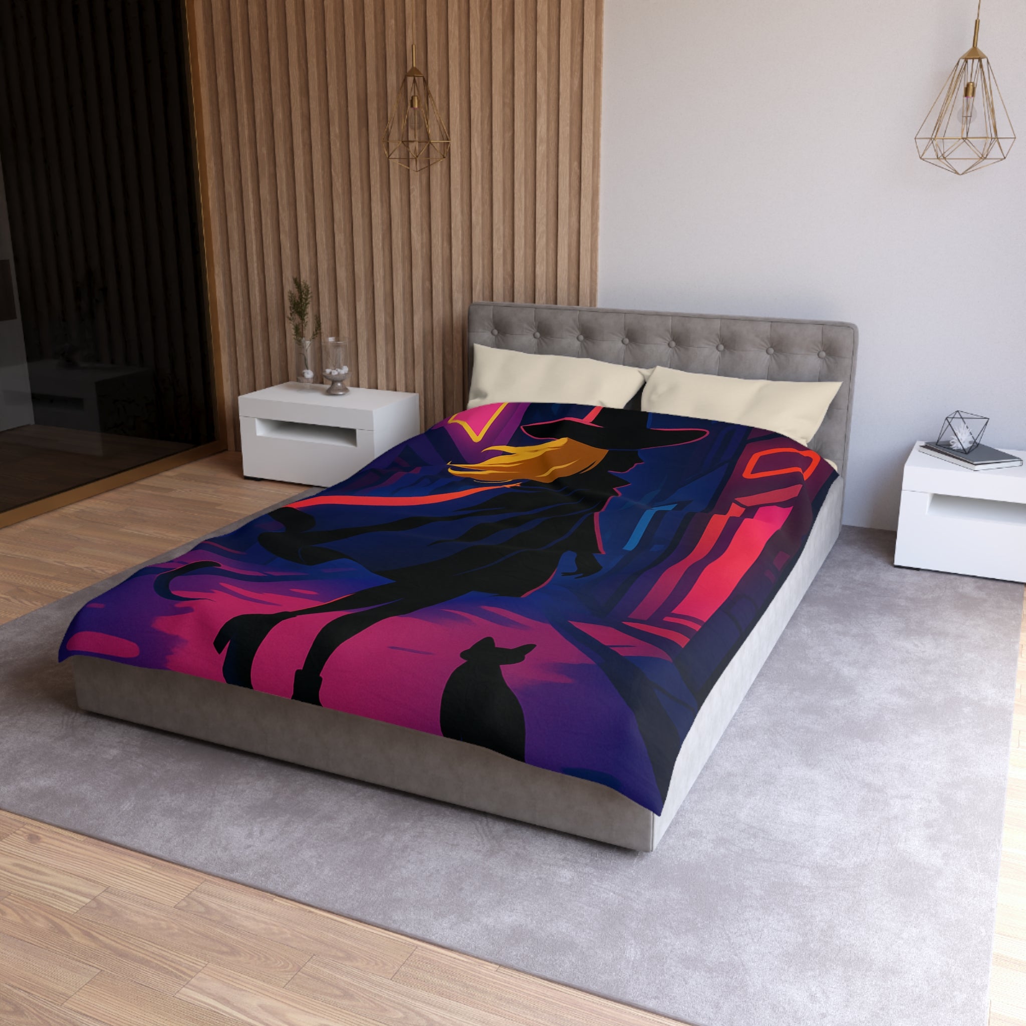 Housse de Couette Microfibre Design Artistique Moderne Décoration Chambre Confort Premium