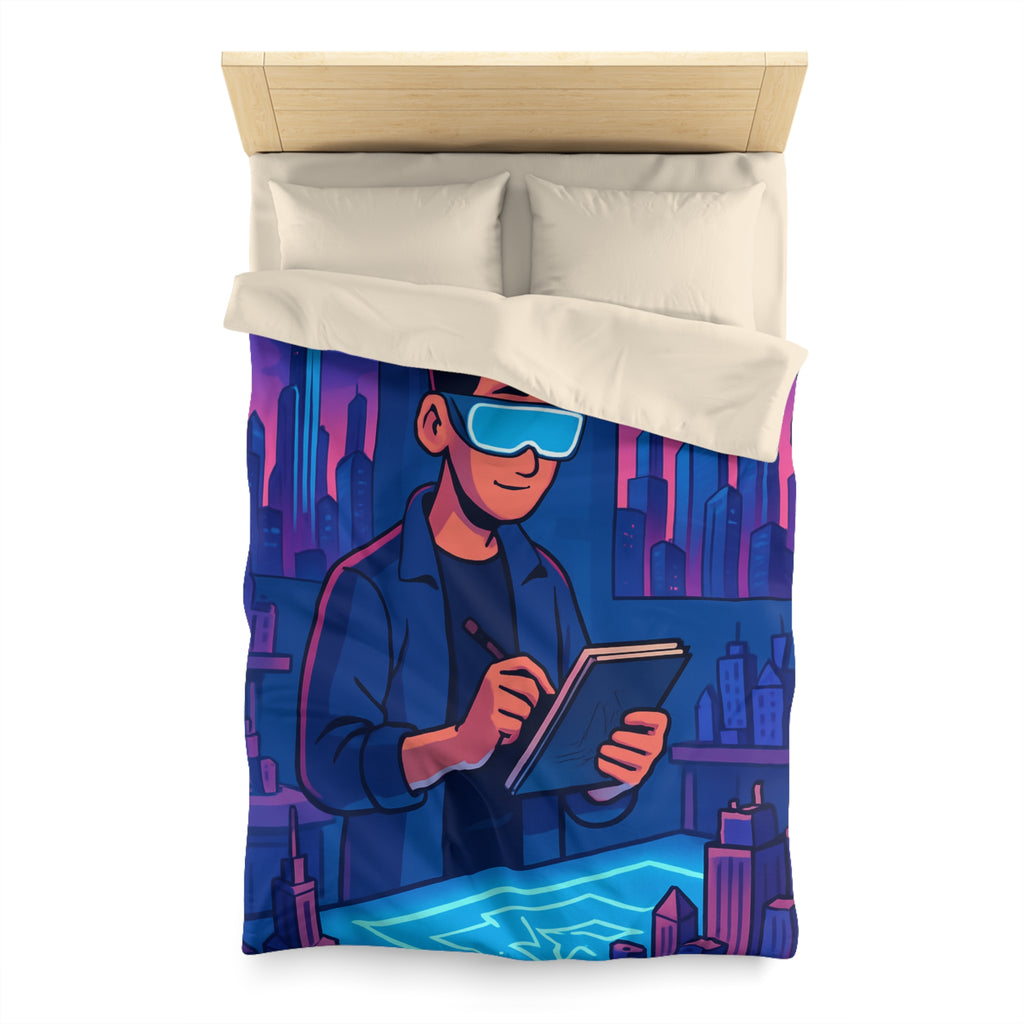 Housse de Couette Microfibre Illustration Unique Design Moderne Décoration Intérieure Raffinée