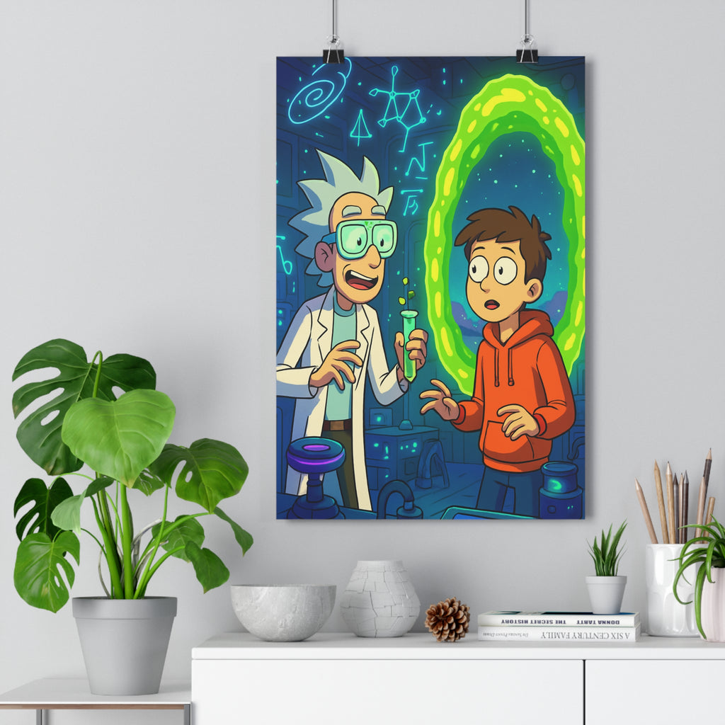 Poster décoratif futuriste vert bleu technologique aventure salle bureau intrigant sciencefiction adolescents qualité qualité