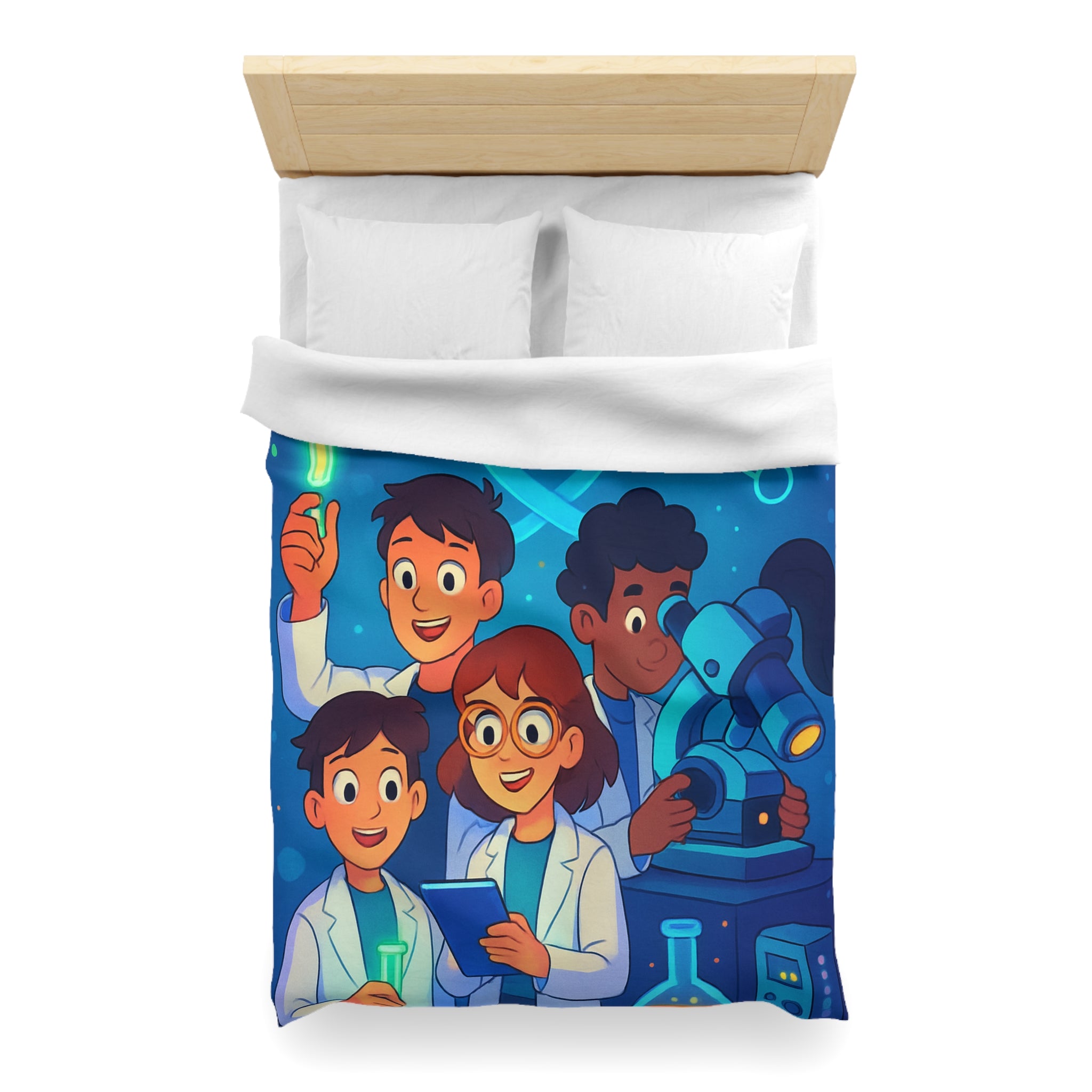 Housse de couette science fun pour enfants avec motifs ADN et chimie amusante