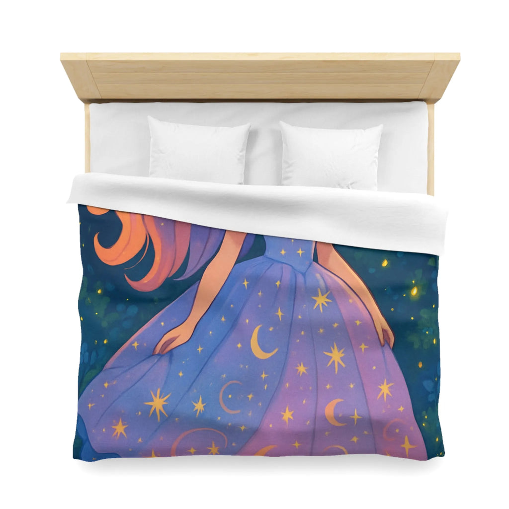 Housse de couette avec motif étoilé de princesse féerique dans la nuit enchantée