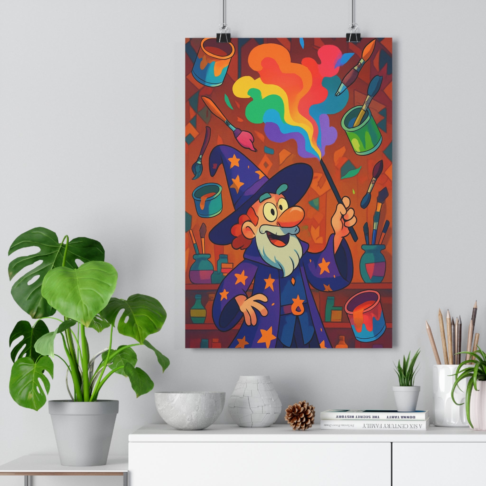 Poster décoratif anime joyeux fantastique multicolore magique salon chambre enfant vibrant tendance qualité qualité