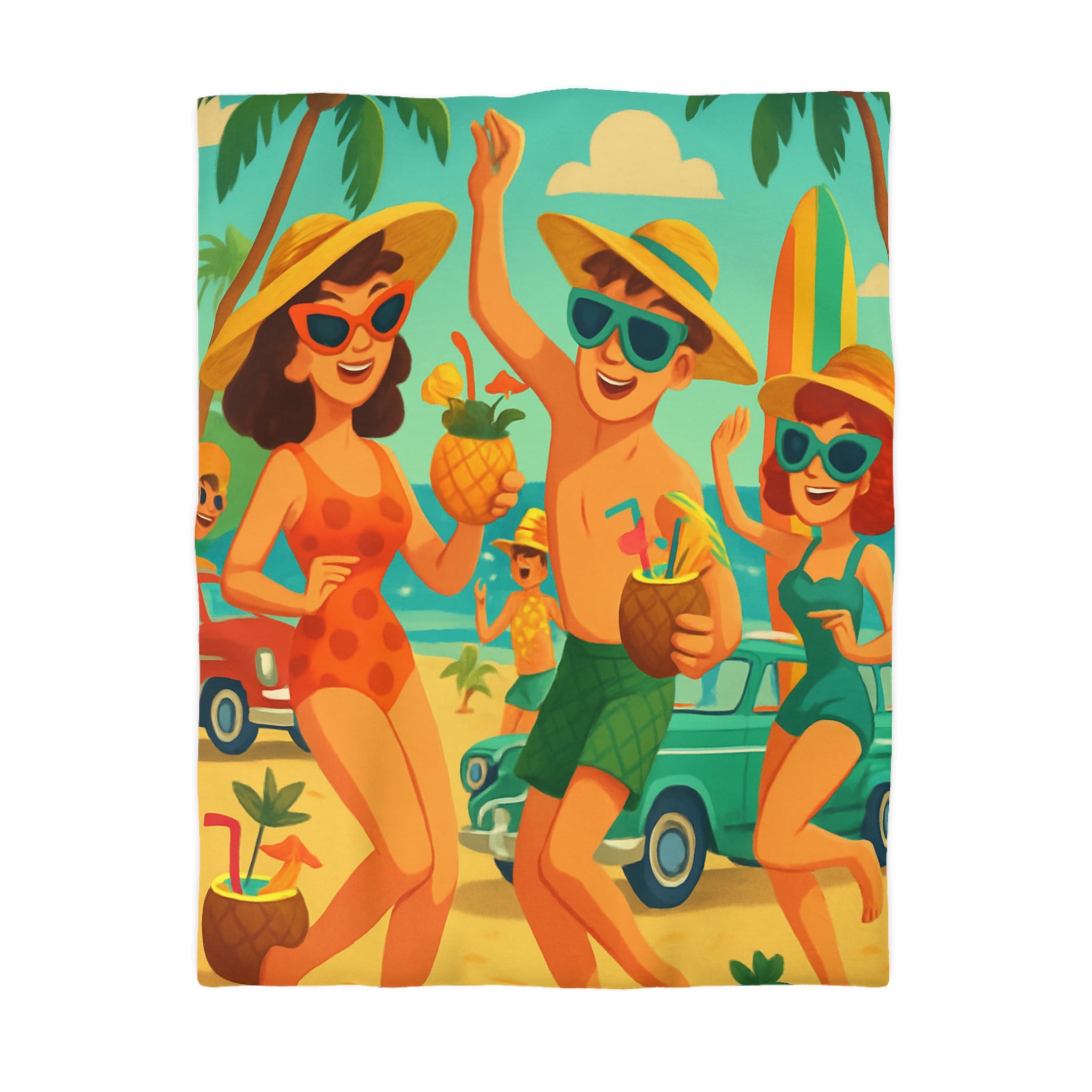 Housse de Couette Microfibre Illustration Unique Design Moderne Décoration Intérieure Raffinée