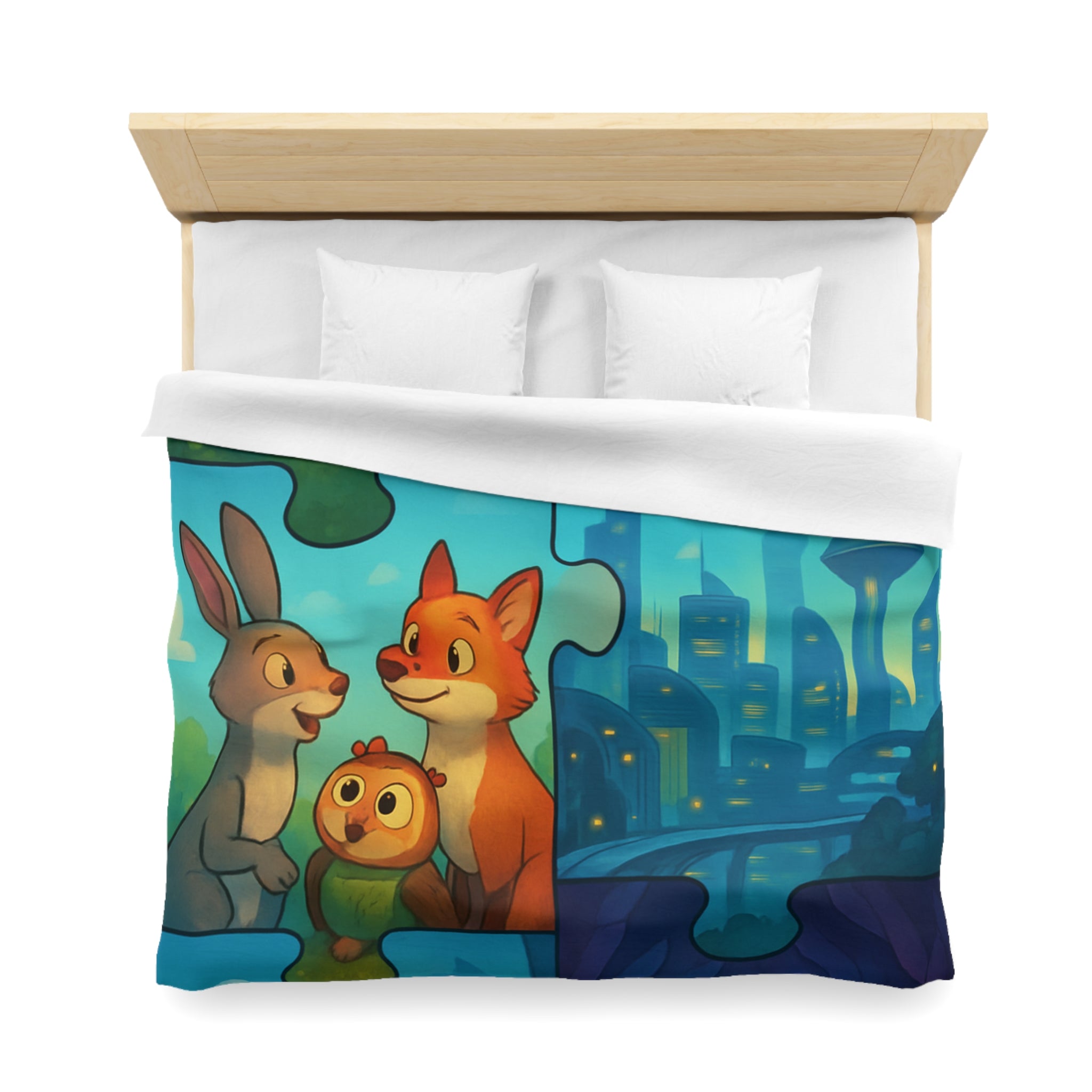 Housse de Couette Microfibre Design Artistique Moderne Décoration Chambre Confort Premium