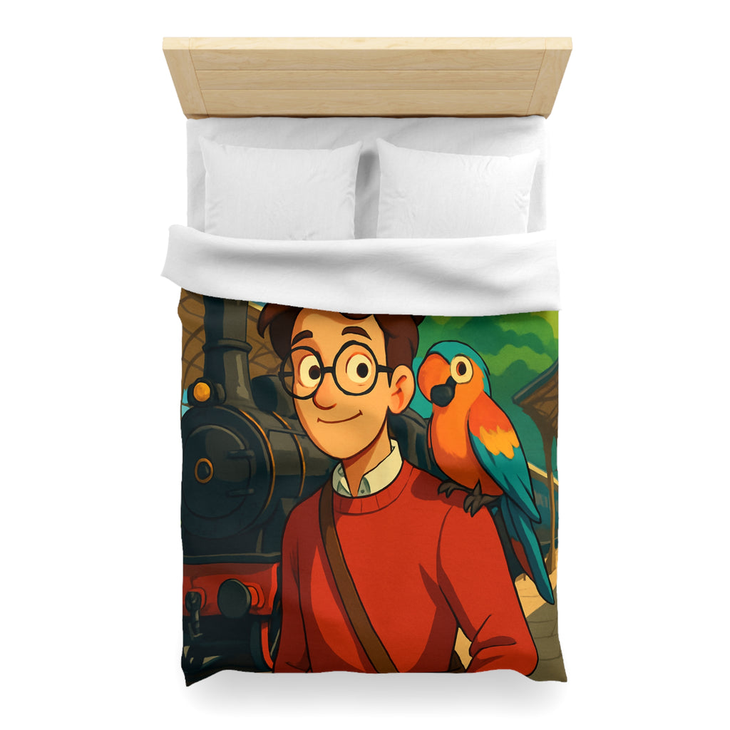 Housse de Couette Microfibre Illustration Unique Design Moderne Décoration Intérieure Raffinée