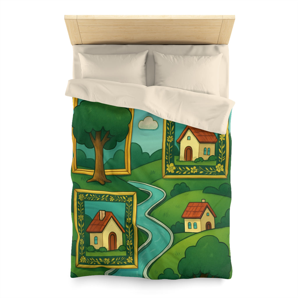 Housse de Couette Microfibre Design Artistique Moderne Décoration Chambre Confort Premium