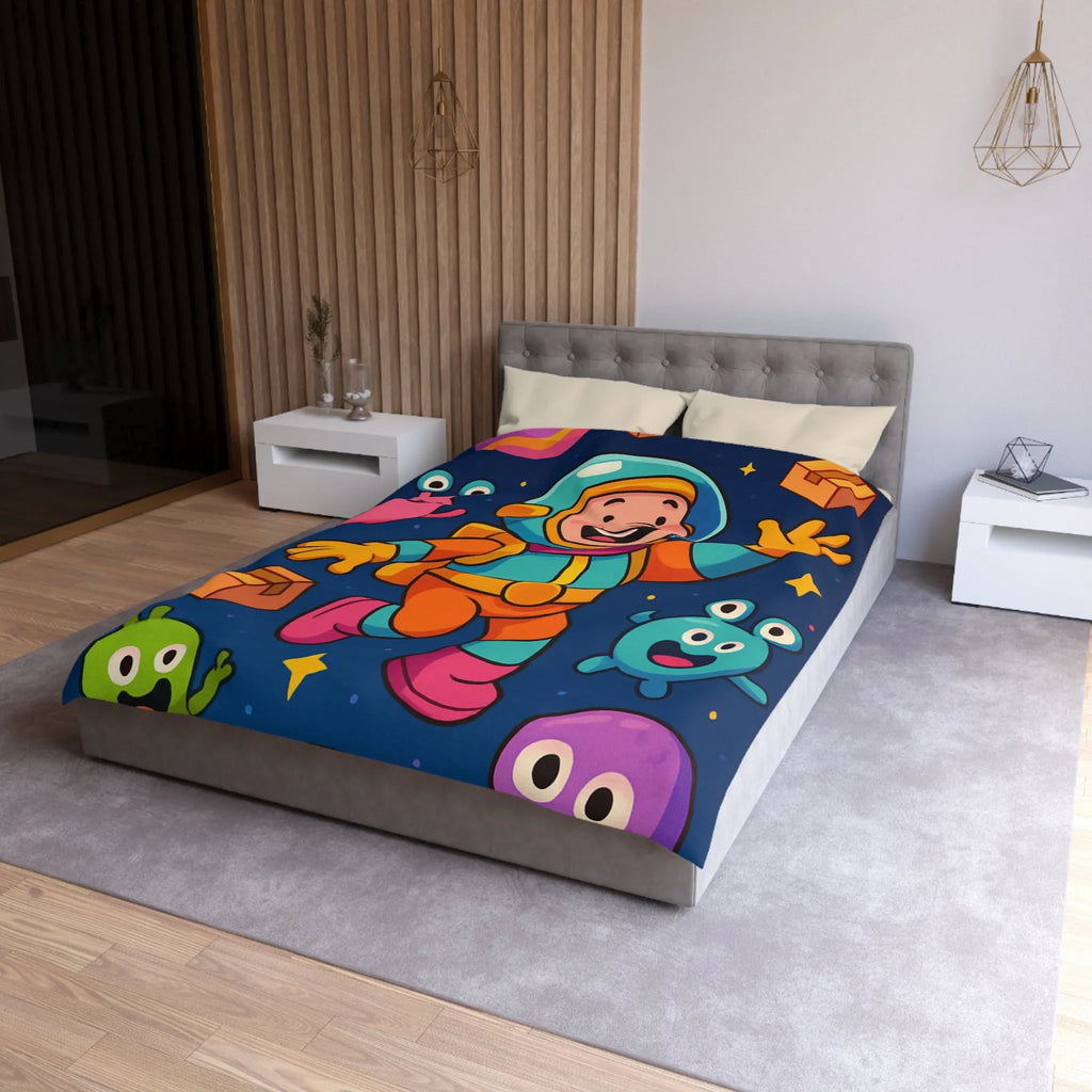 Housse de Couette Microfibre Art Graphique Contemporain Style Décoratif Chambre Tendance