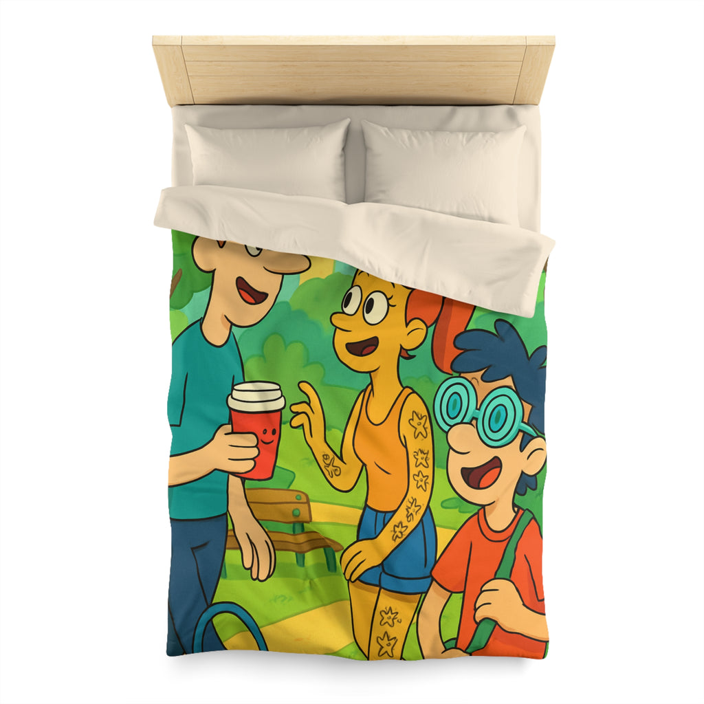 Housse de Couette Microfibre Illustration Unique Design Moderne Décoration Intérieure Raffinée