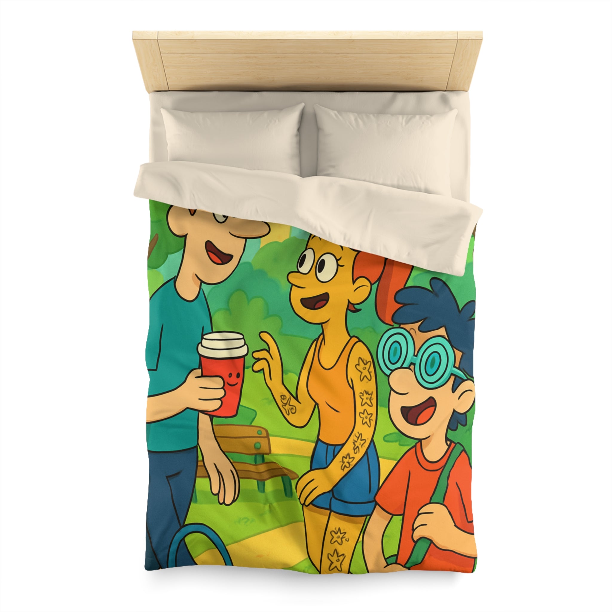 Housse de Couette Microfibre Illustration Unique Design Moderne Décoration Intérieure Raffinée