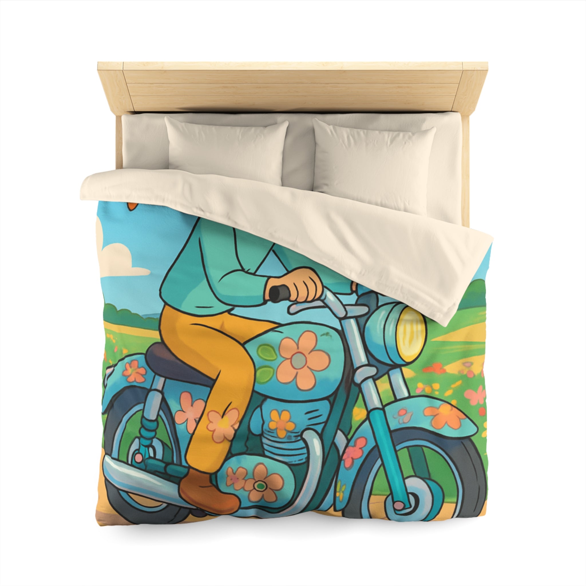 Housse de Couette Microfibre Design Artistique Moderne Décoration Chambre Confort Premium