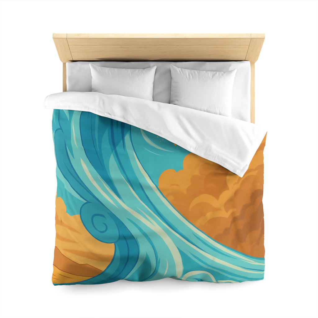 Magnifique houle turquoise dynamique avec désert doré pour chambre moderne et artistique