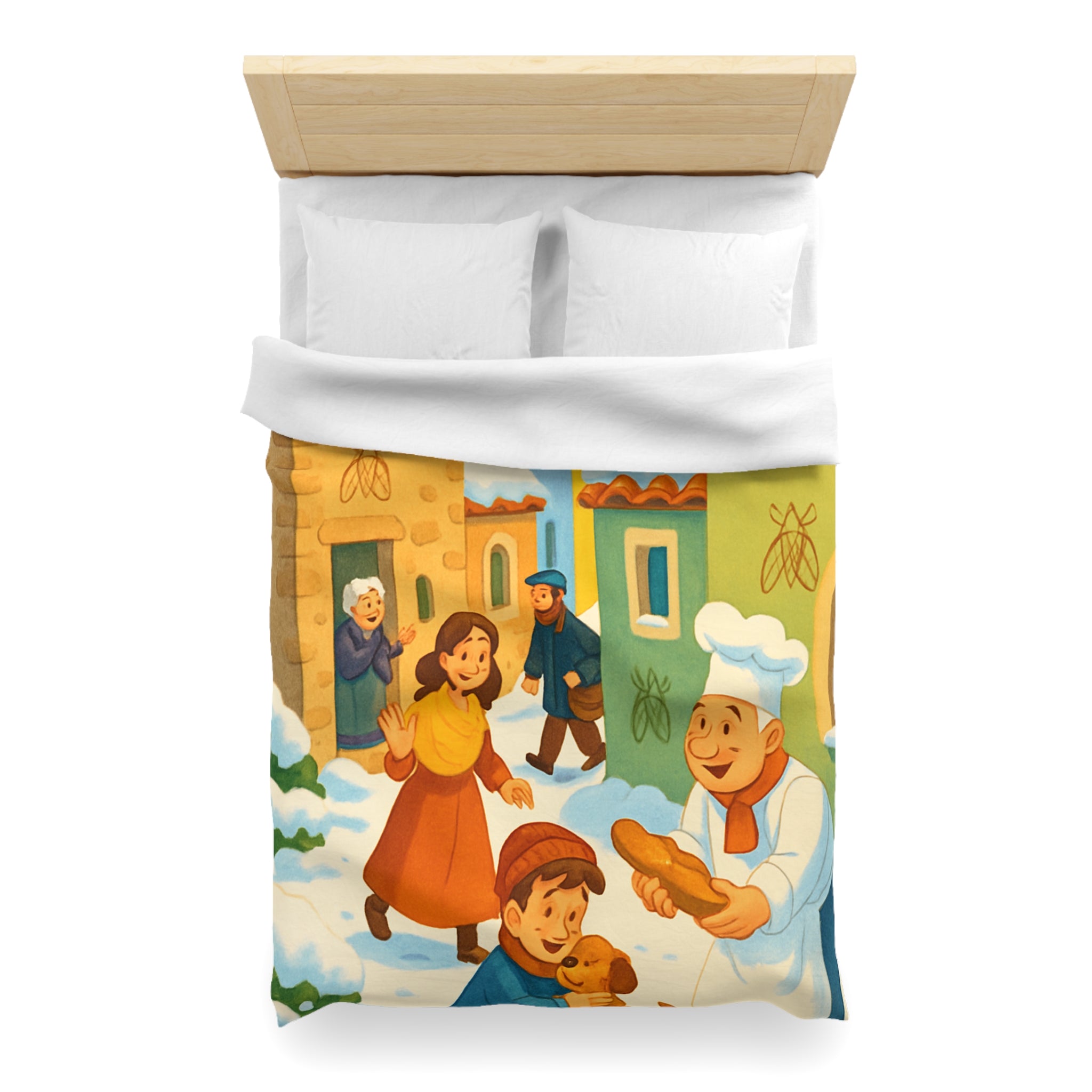 Housse de Couette Microfibre Design Artistique Moderne Décoration Chambre Confort Premium