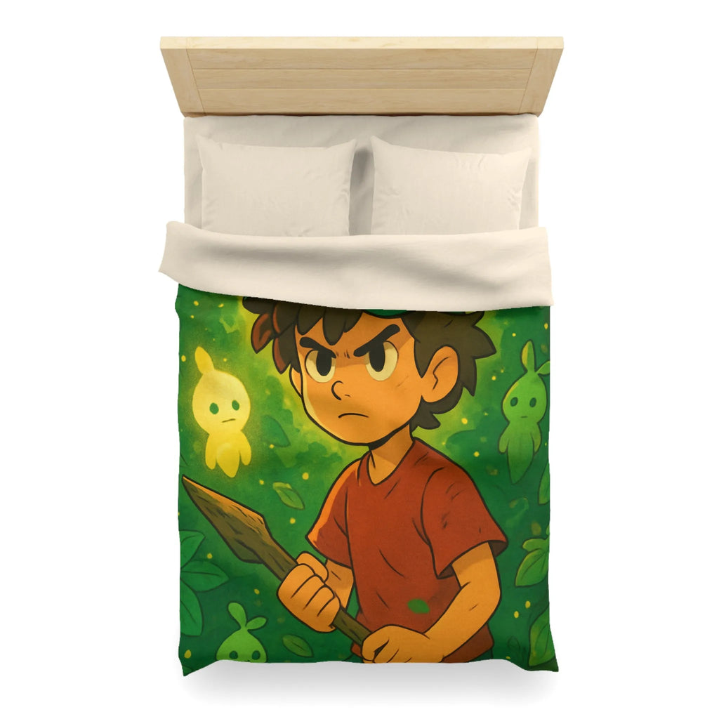 Housse de Couette Forêt Enchantée Enfant avec Créatures Lumineuses et Thème Aventure