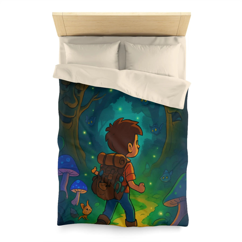 Housse de couette magique avec forêt enchantée lumineuse pour chambre d’enfant rêveuse