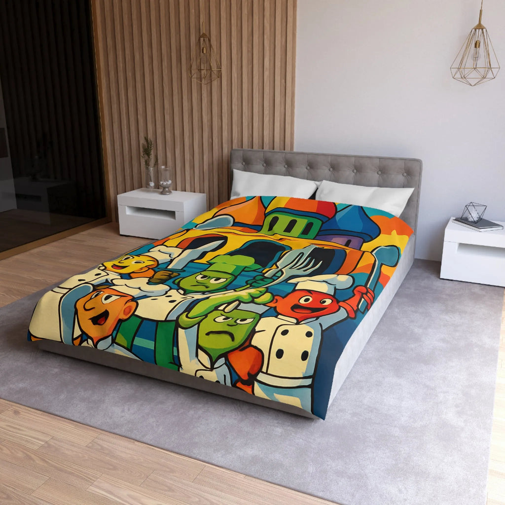 Housse de Couette Microfibre Art Graphique Contemporain Style Décoratif Chambre Tendance