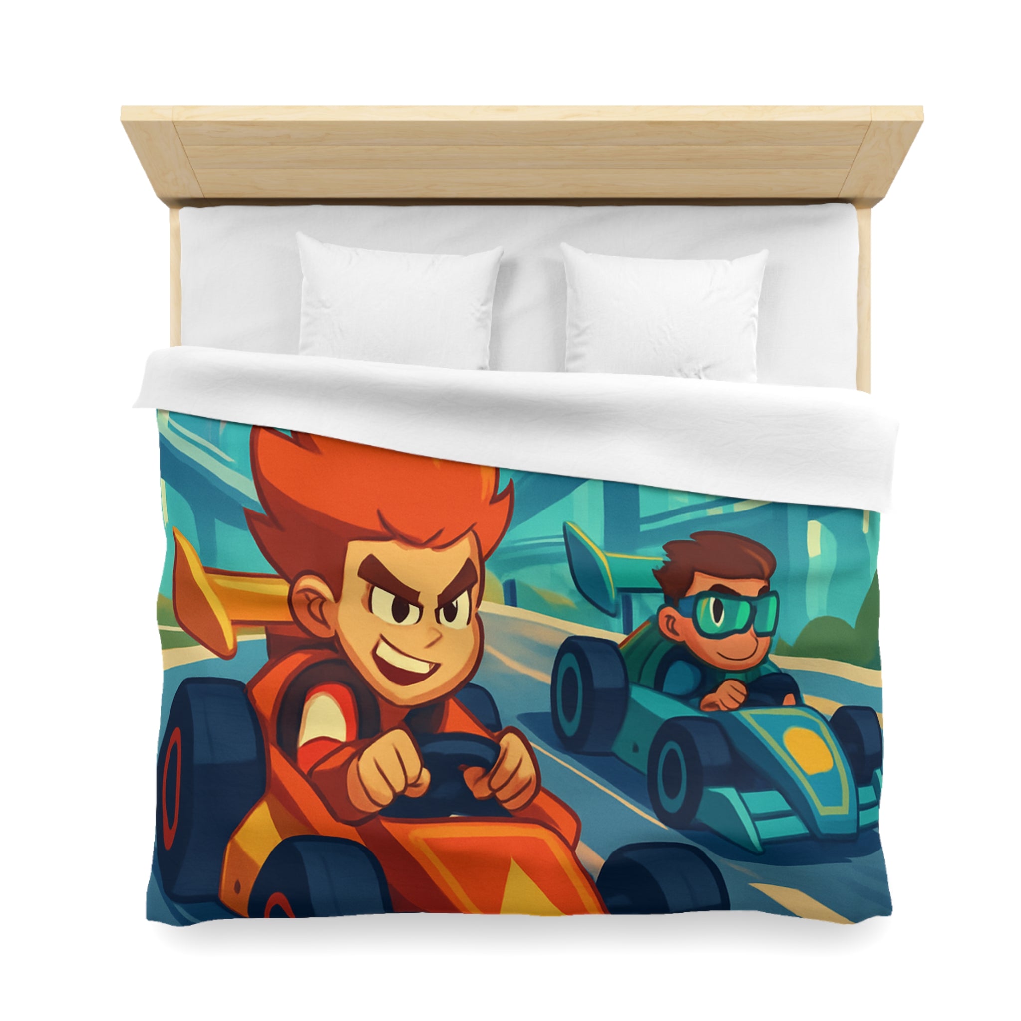 Housse de Couette Microfibre Motif Créatif Original Style Contemporain Chambre Élégante