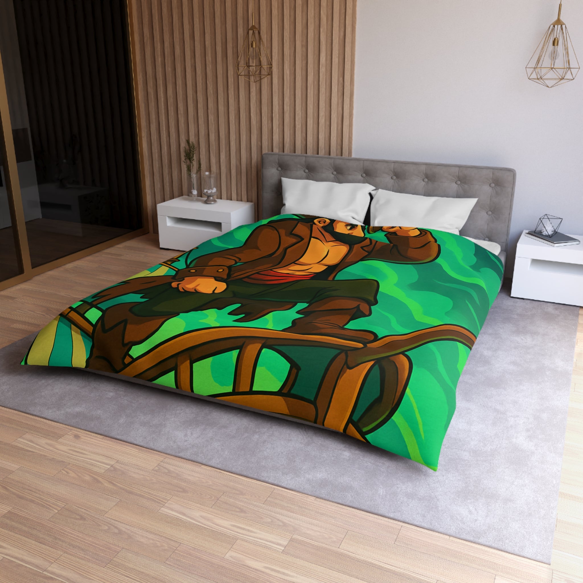 Housse de couette pirate en quête d'aventure sur un navire, ambiance animée et colorée