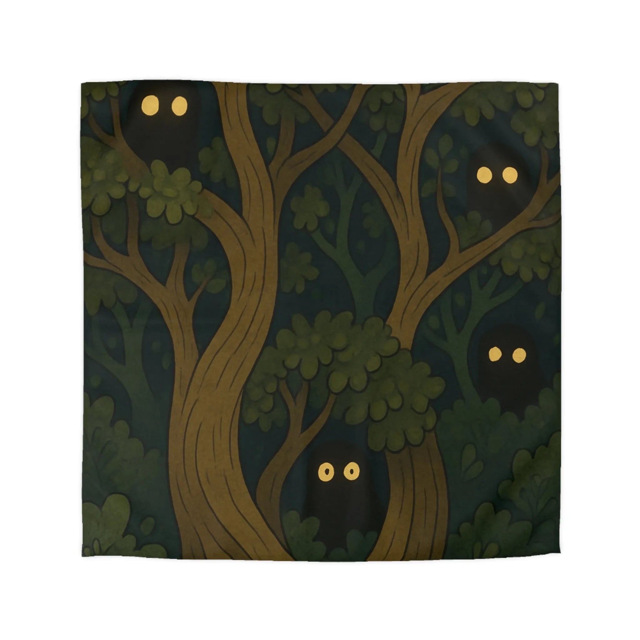 Envoûtante housse de couette forêt mystérieuse avec créatures lumineuses pour décoration intérieure unique