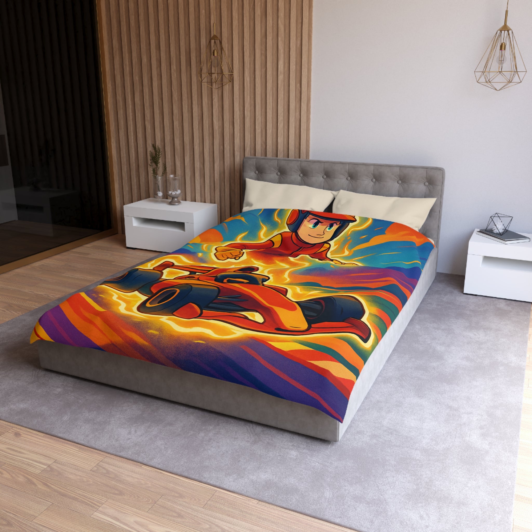 Housse de Couette Microfibre Design Artistique Moderne Décoration Chambre Confort Premium