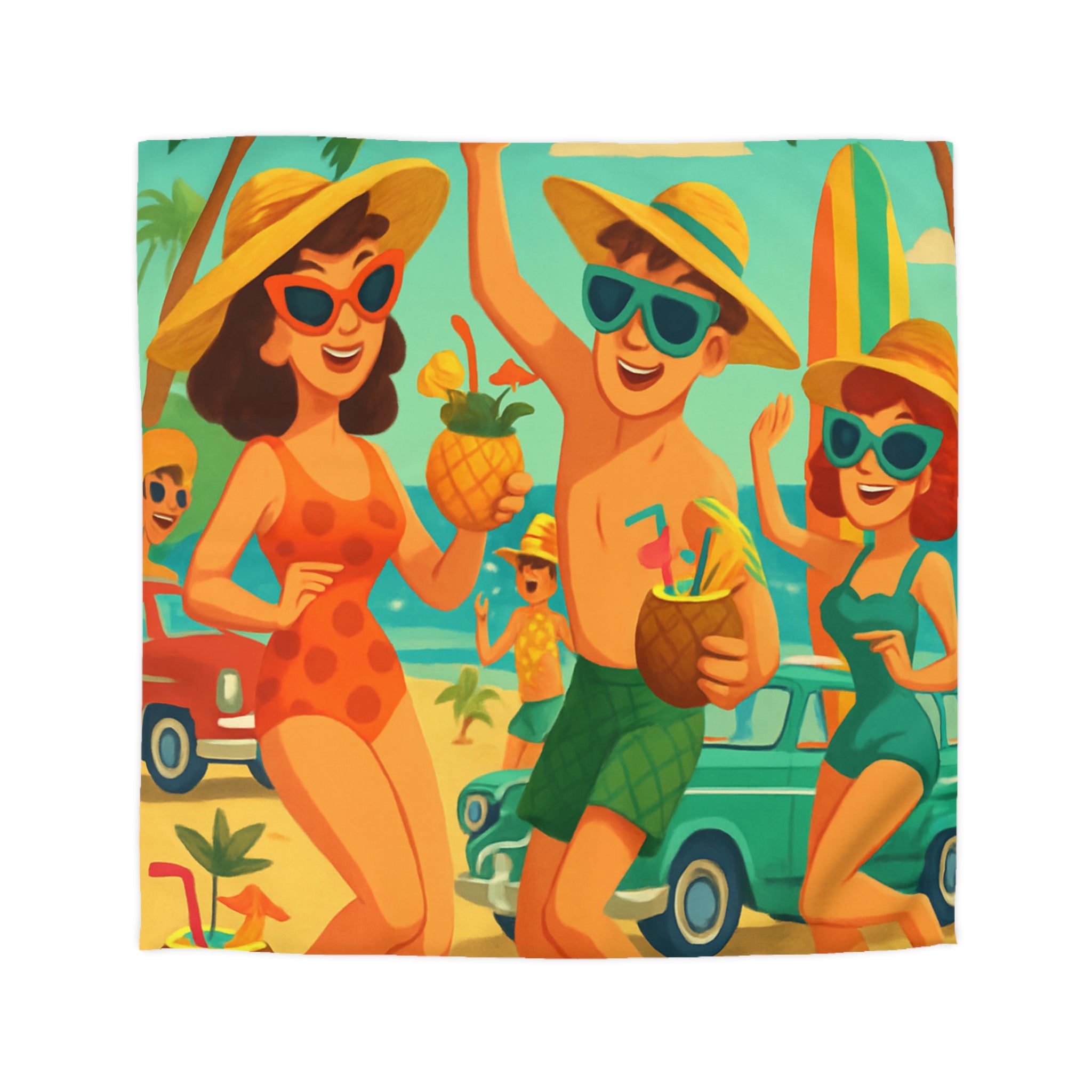 Housse de Couette Microfibre Illustration Unique Design Moderne Décoration Intérieure Raffinée