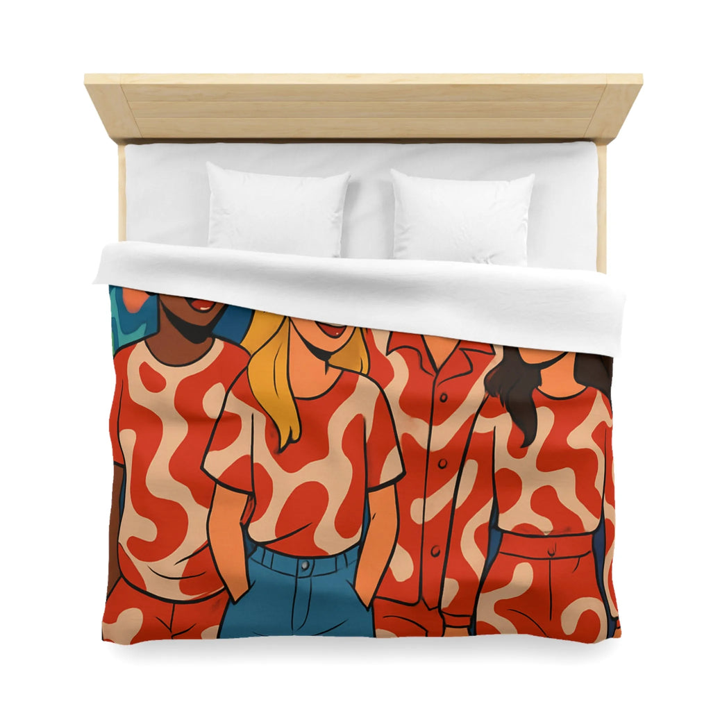 Housse de couette colorée avec design graphique enroulant style moderne pour chambre urbaine