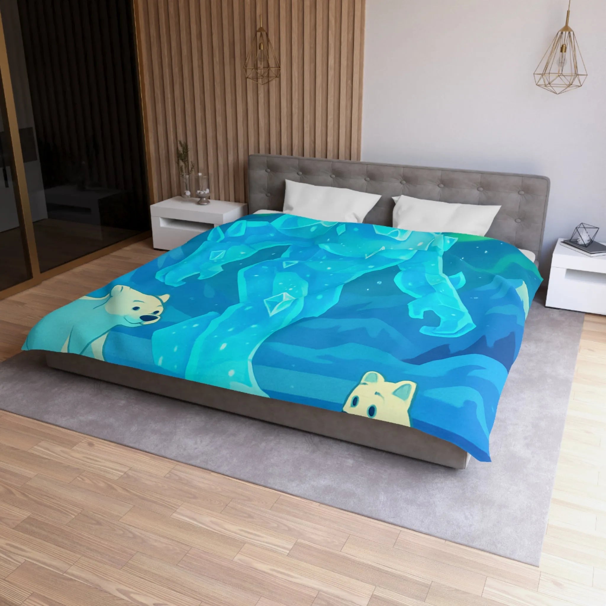 Housse de Couette Microfibre Art Graphique Contemporain Style Décoratif Chambre Tendance