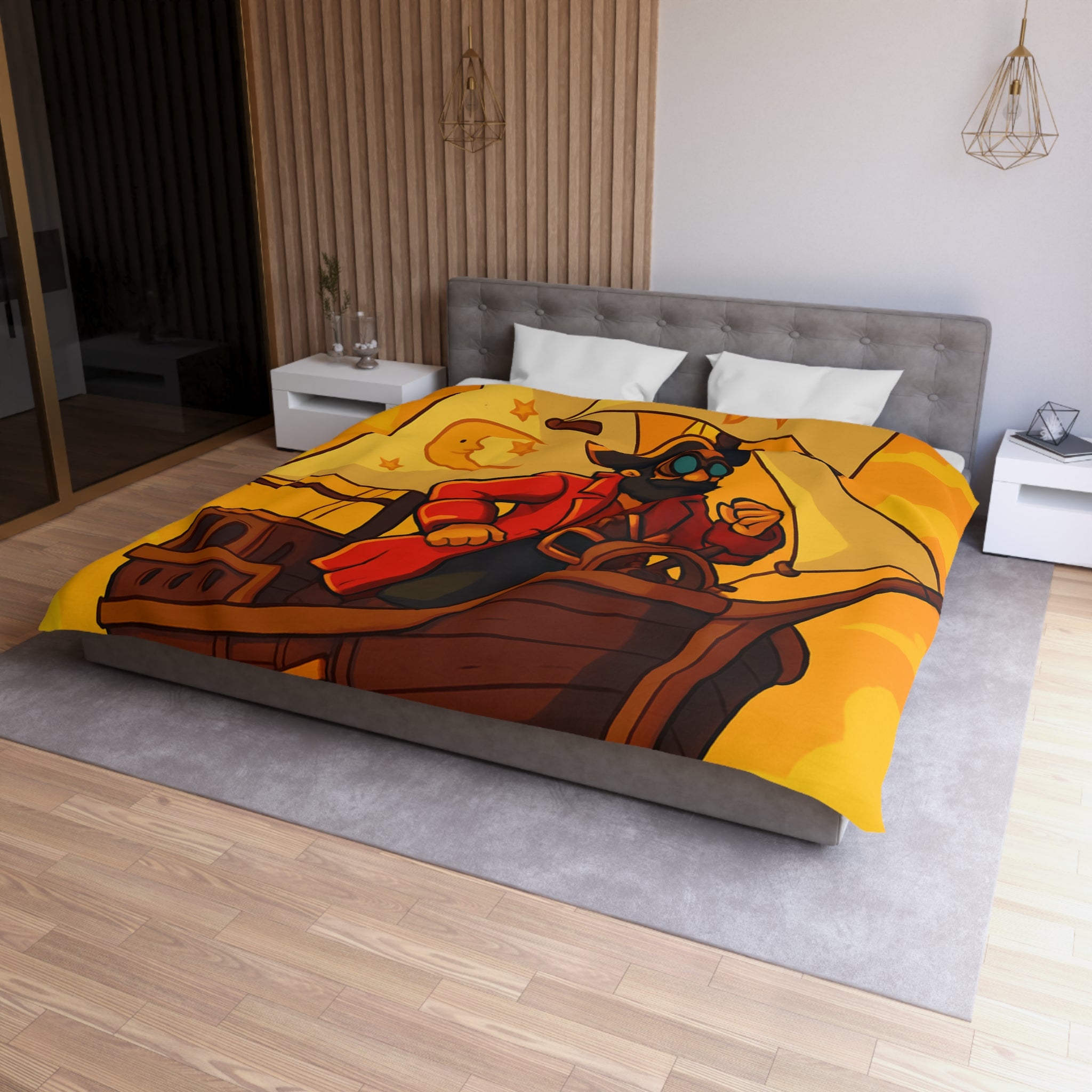 Housse de Couette Microfibre Design Artistique Moderne Décoration Chambre Confort Premium