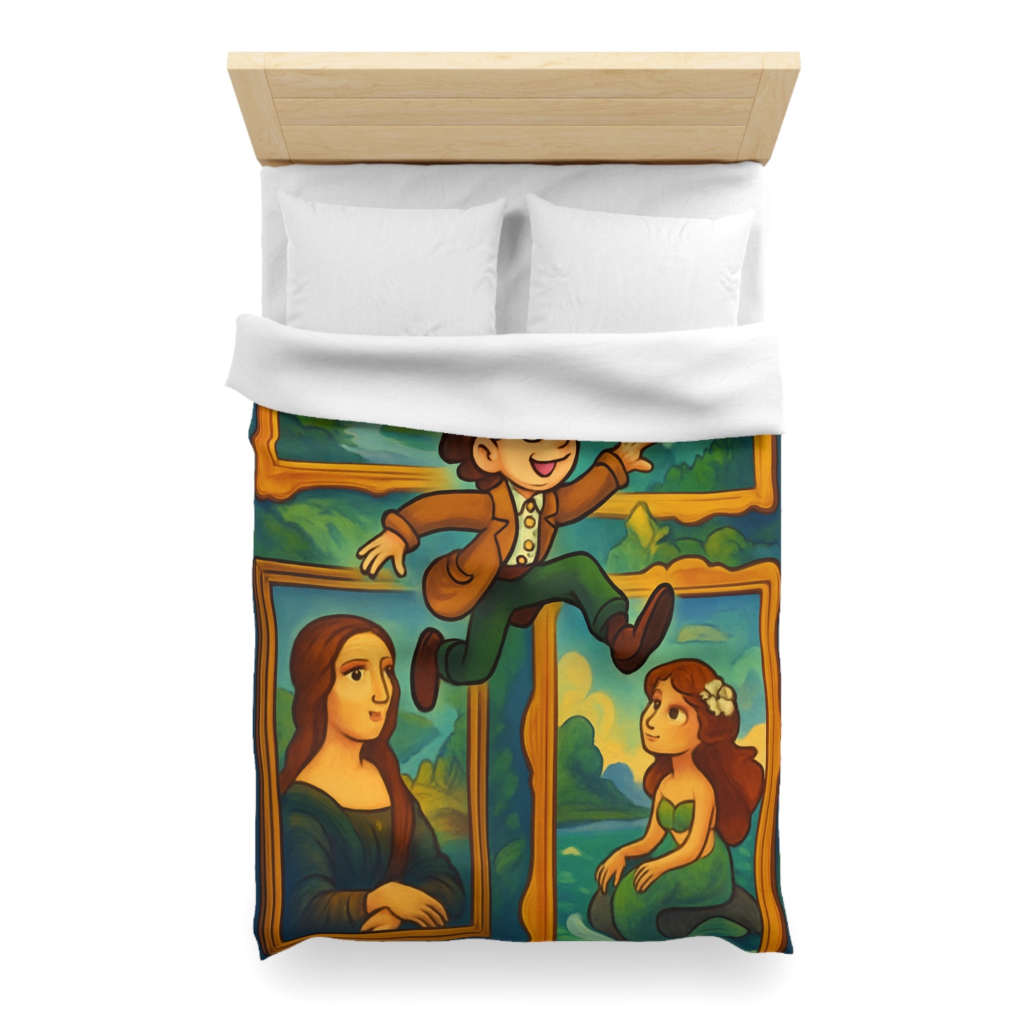 Housse de Couette Microfibre Design Artistique Moderne Décoration Chambre Confort Premium