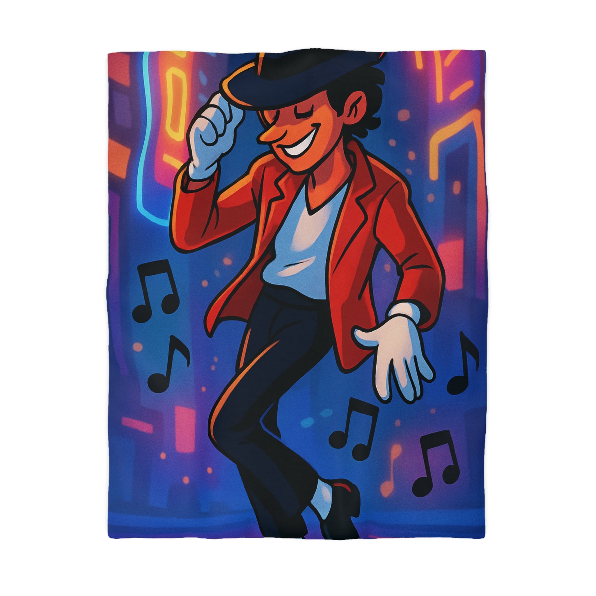 Housse de couette vibrante, danse lumineuse, style rétro pour chambre musicale élégante