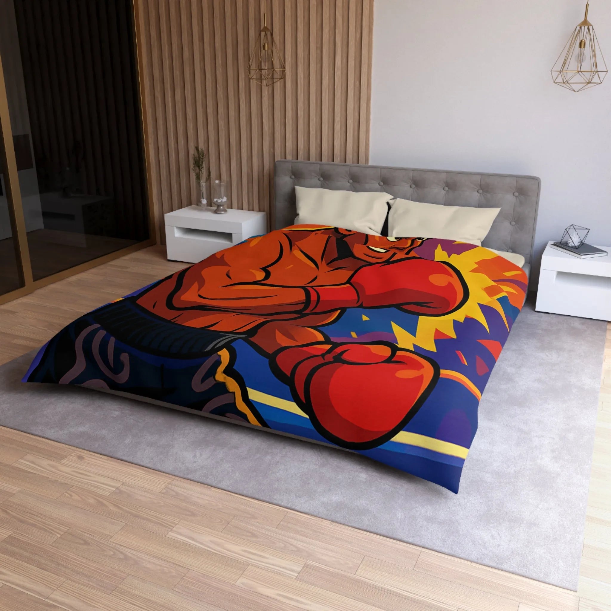 Housse de Couette Microfibre Art Graphique Contemporain Style Décoratif Chambre Tendance