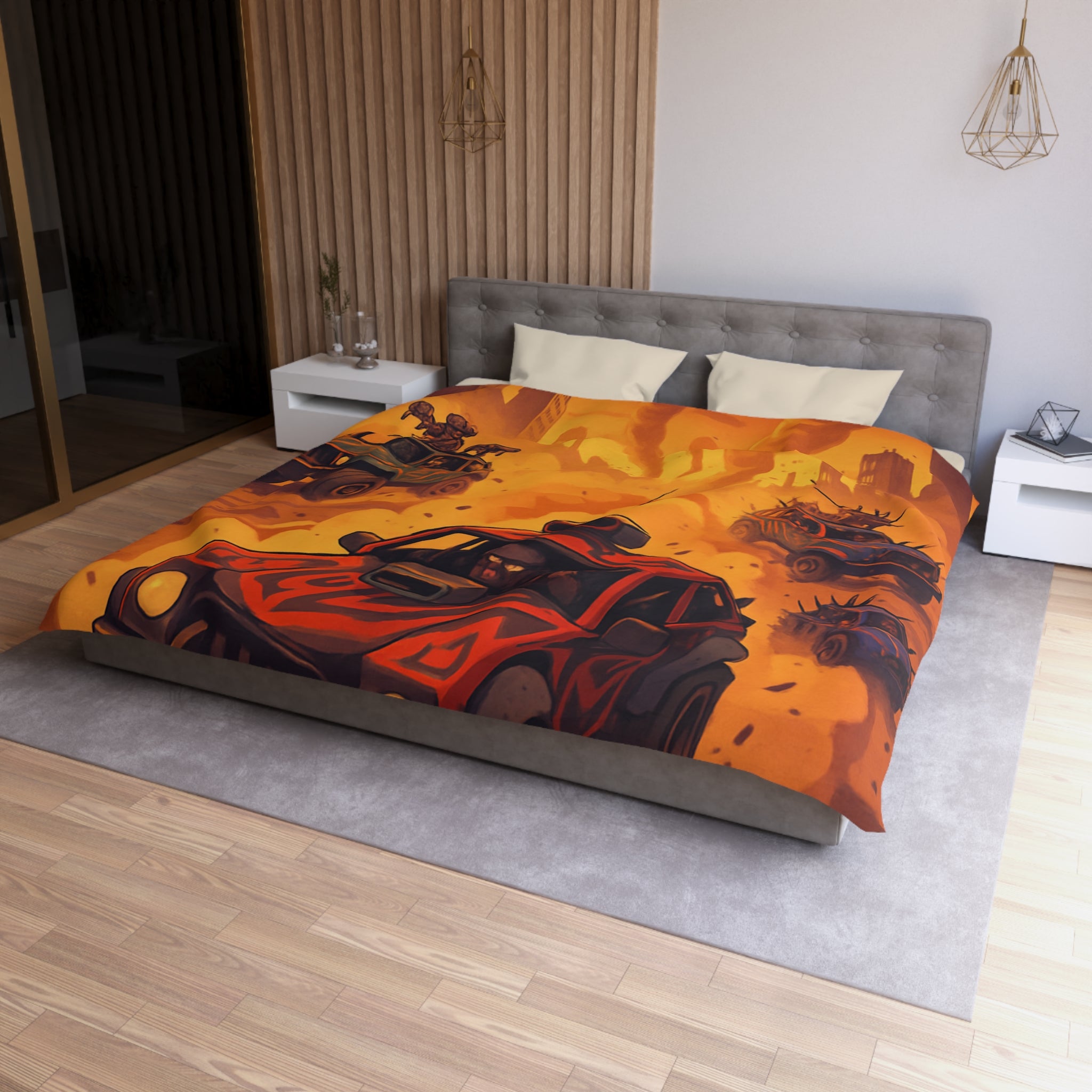 Housse de Couette Microfibre Design Artistique Moderne Décoration Chambre Confort Premium