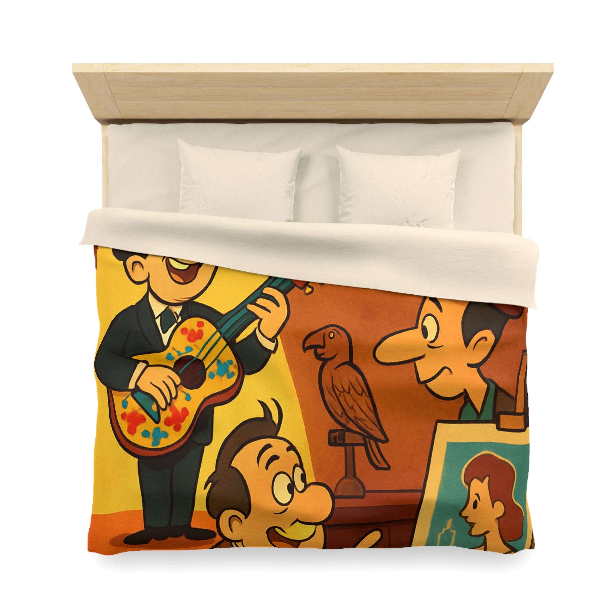 Housse de Couette Microfibre Illustration Unique Design Moderne Décoration Intérieure Raffinée