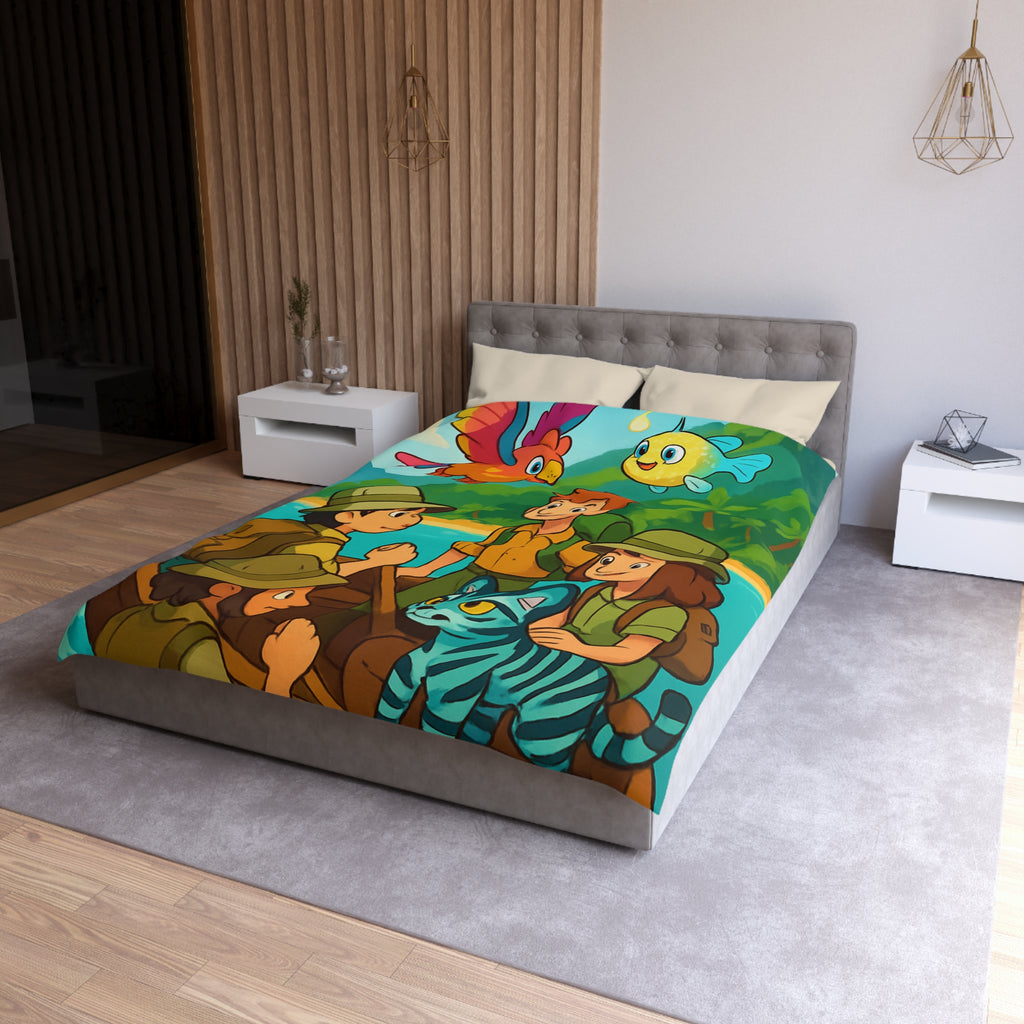 Housse de Couette Microfibre Design Artistique Moderne Décoration Chambre Confort Premium