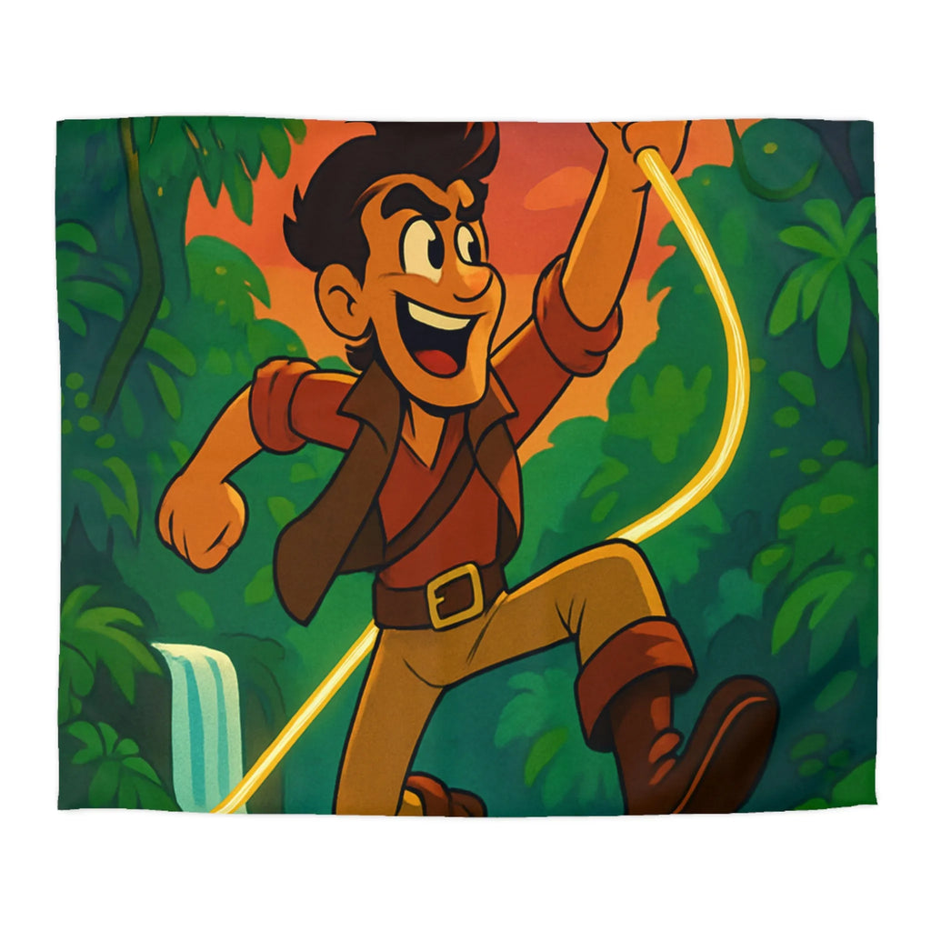 Housse de couette aventure jungle vibrante cascade pour chambre à thème nature