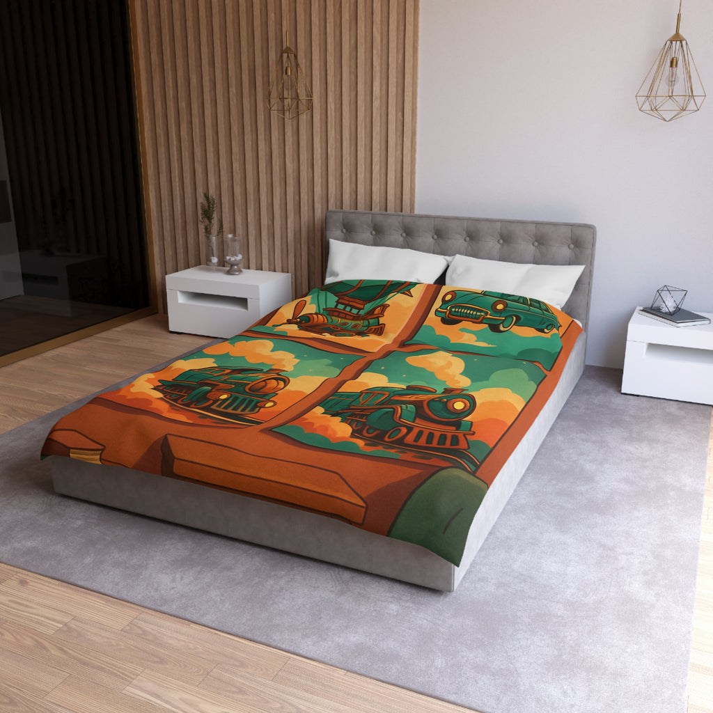 Housse de Couette Microfibre Design Artistique Moderne Décoration Chambre Confort Premium