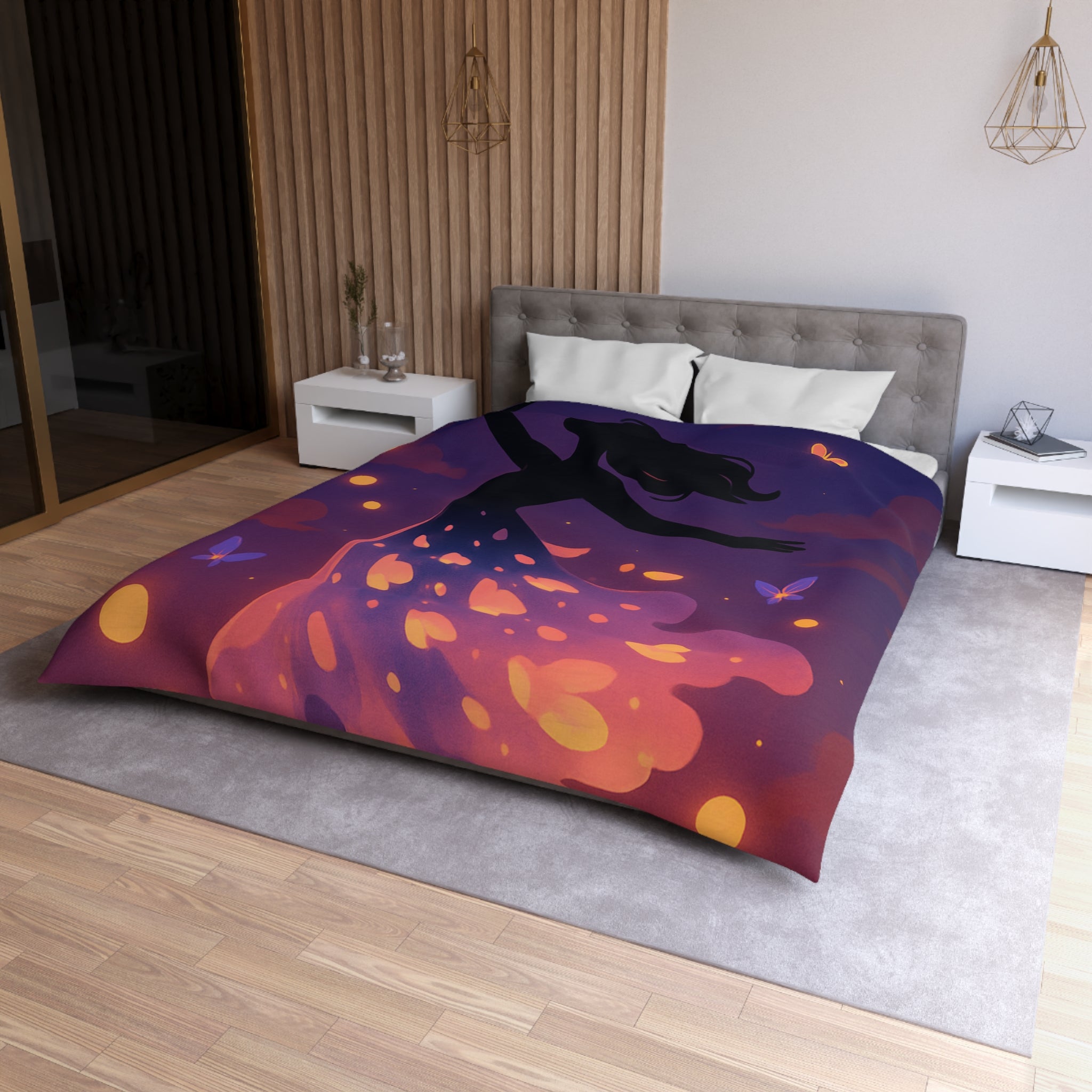 Housse de Couette Microfibre Design Artistique Moderne Décoration Chambre Confort Premium
