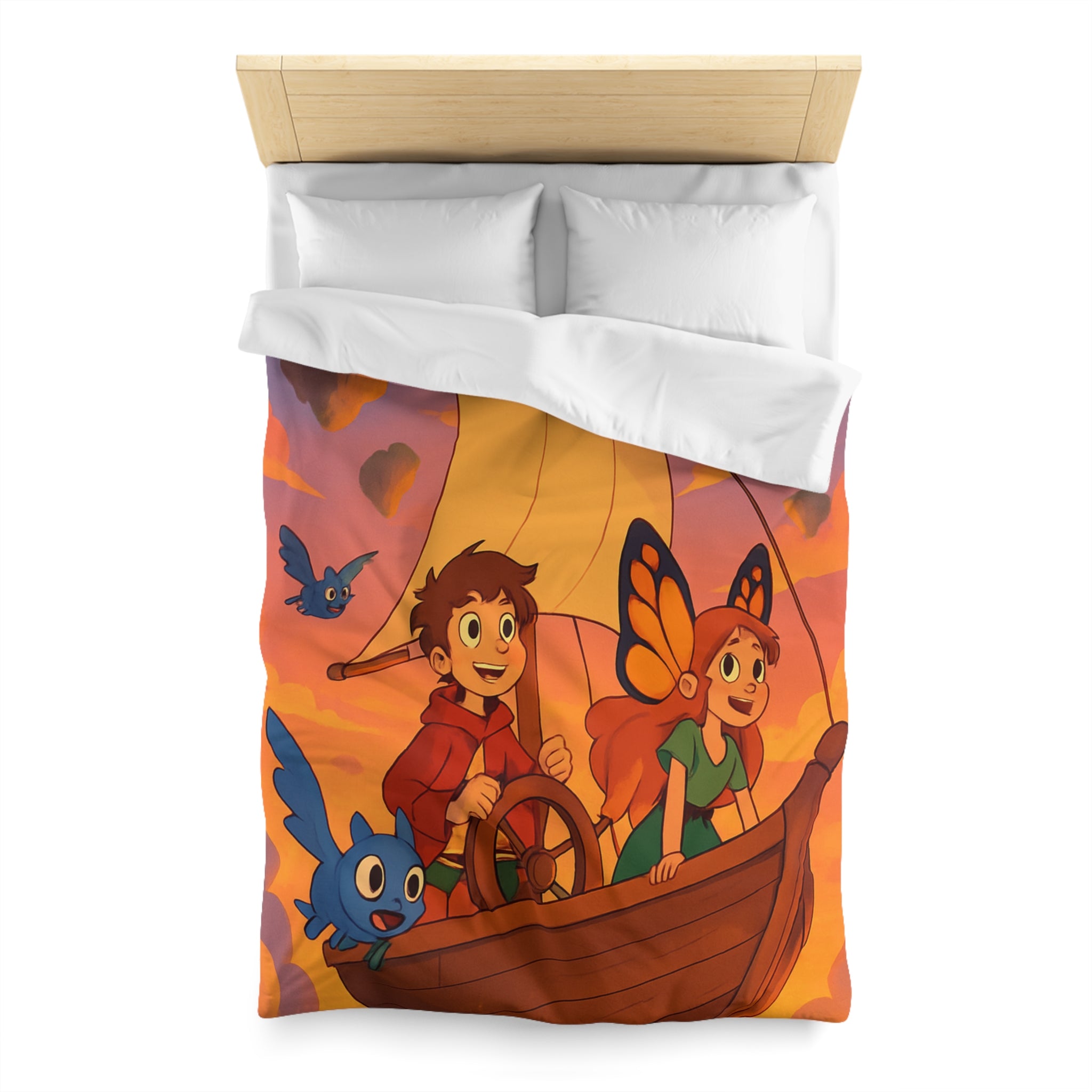 Housse de Couette Microfibre Design Artistique Moderne Décoration Chambre Confort Premium