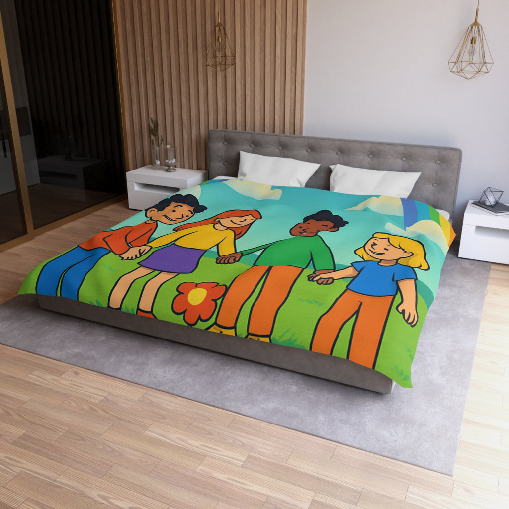 Housse de Couette Microfibre Illustration Unique Design Moderne Décoration Intérieure Raffinée