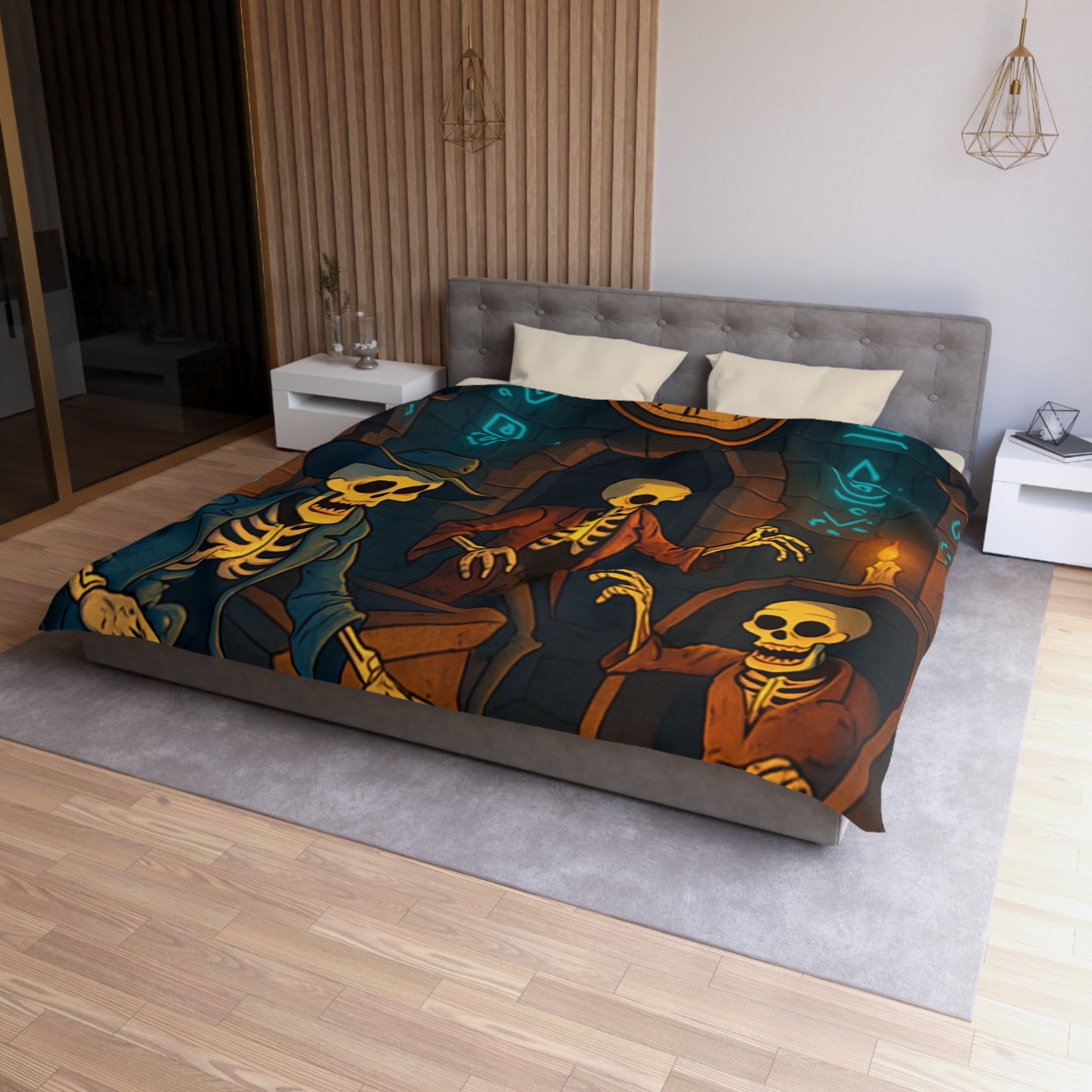 Housse de Couette Microfibre Illustration Unique Design Moderne Décoration Intérieure Raffinée