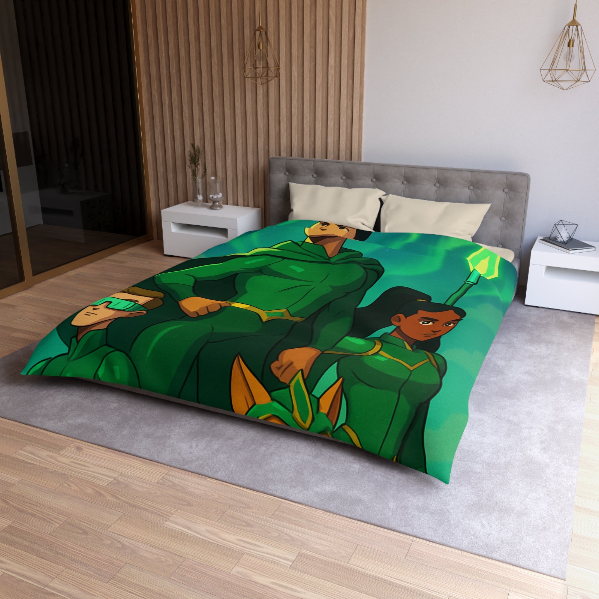 Housse de Couette Microfibre Motif Créatif Original Style Contemporain Chambre Élégante