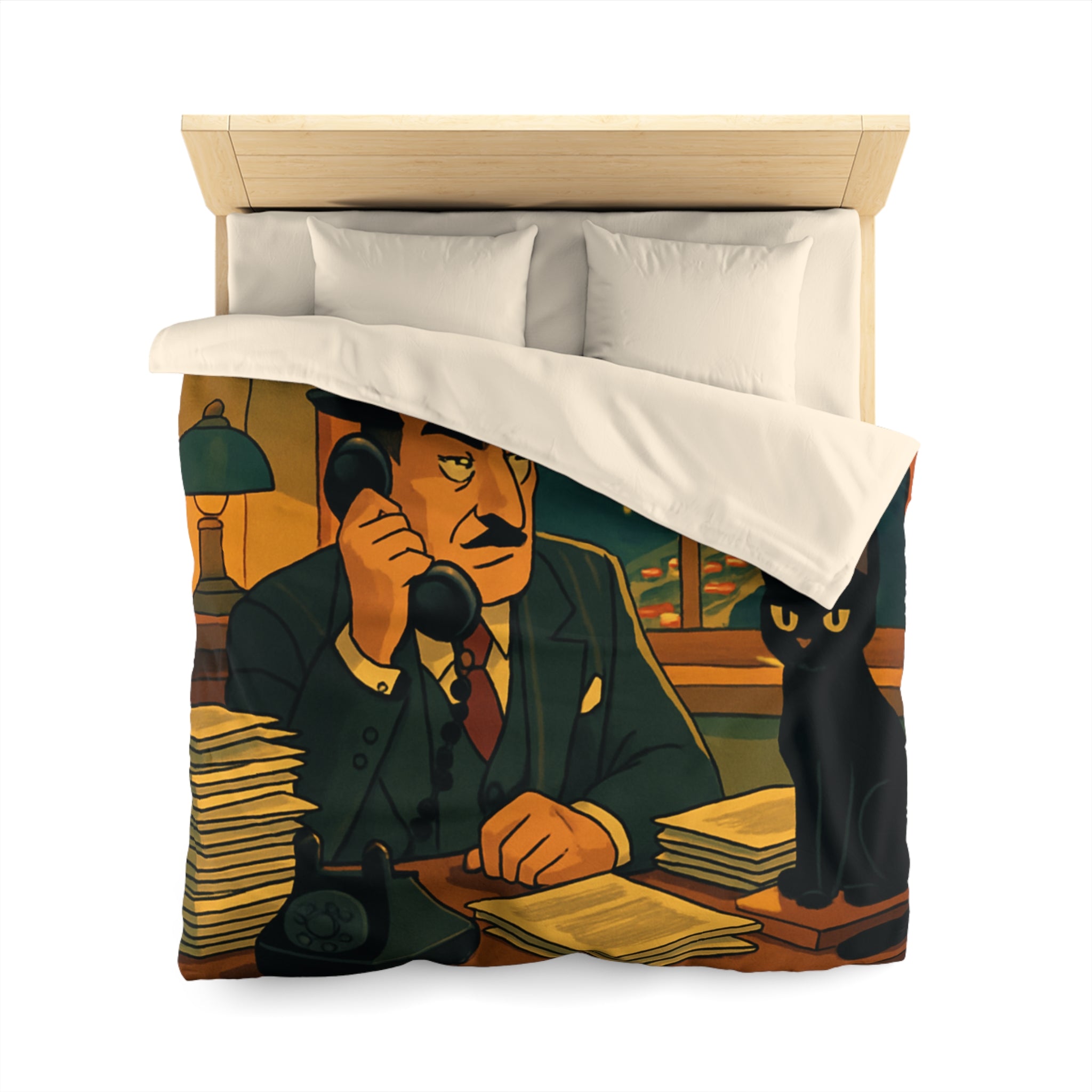 Housse de Couette Microfibre Motif Créatif Original Style Contemporain Chambre Élégante