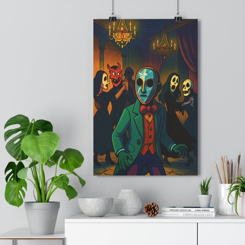 Poster décoratif animé baroque sombre mystique salon chambre mur scène masque intrigante qualité qualité