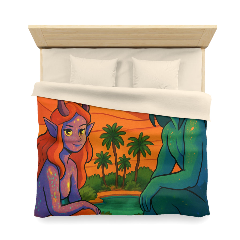 Housse de Couette Microfibre Motif Créatif Original Style Contemporain Chambre Élégante