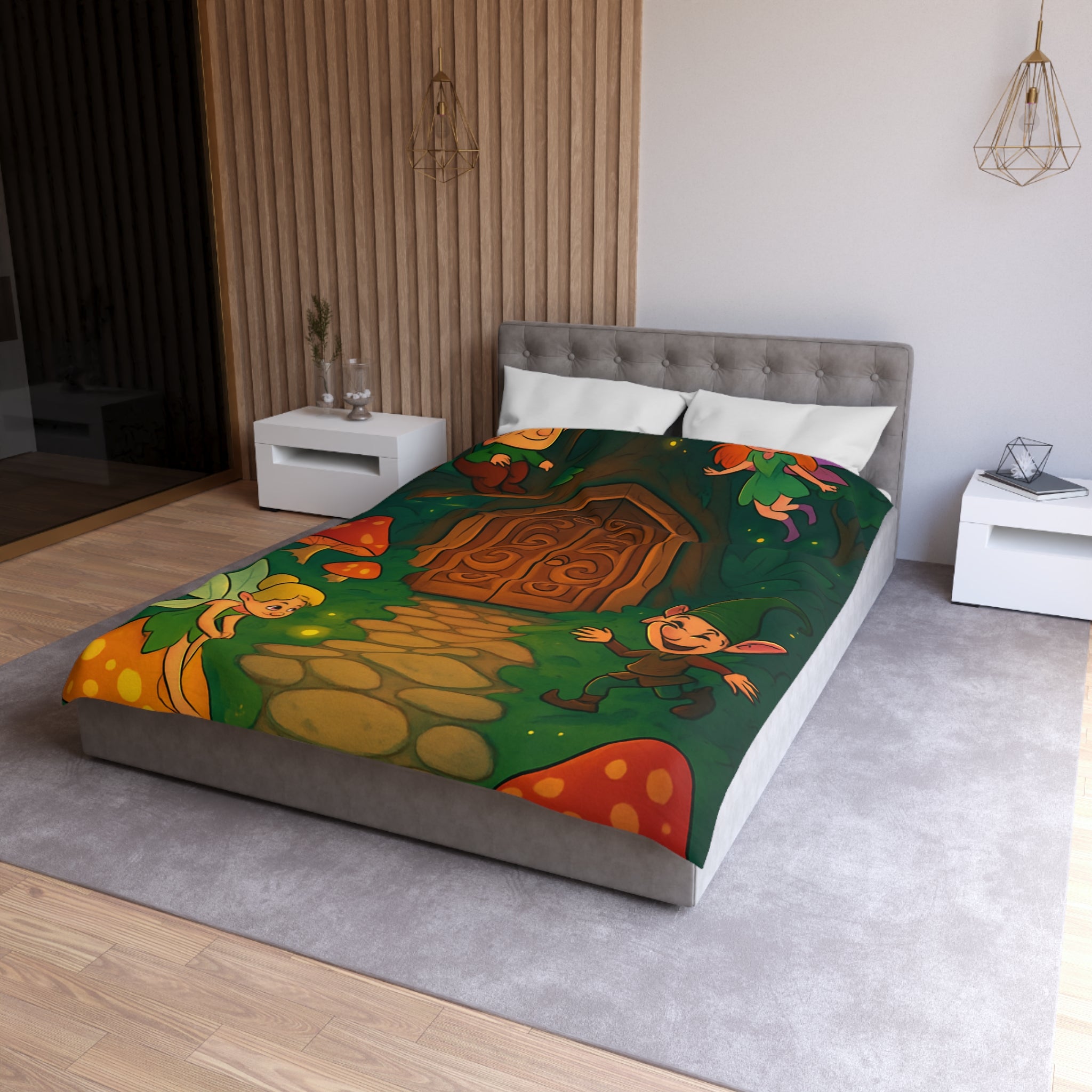 Housse de Couette Microfibre Motif Créatif Original Style Contemporain Chambre Élégante