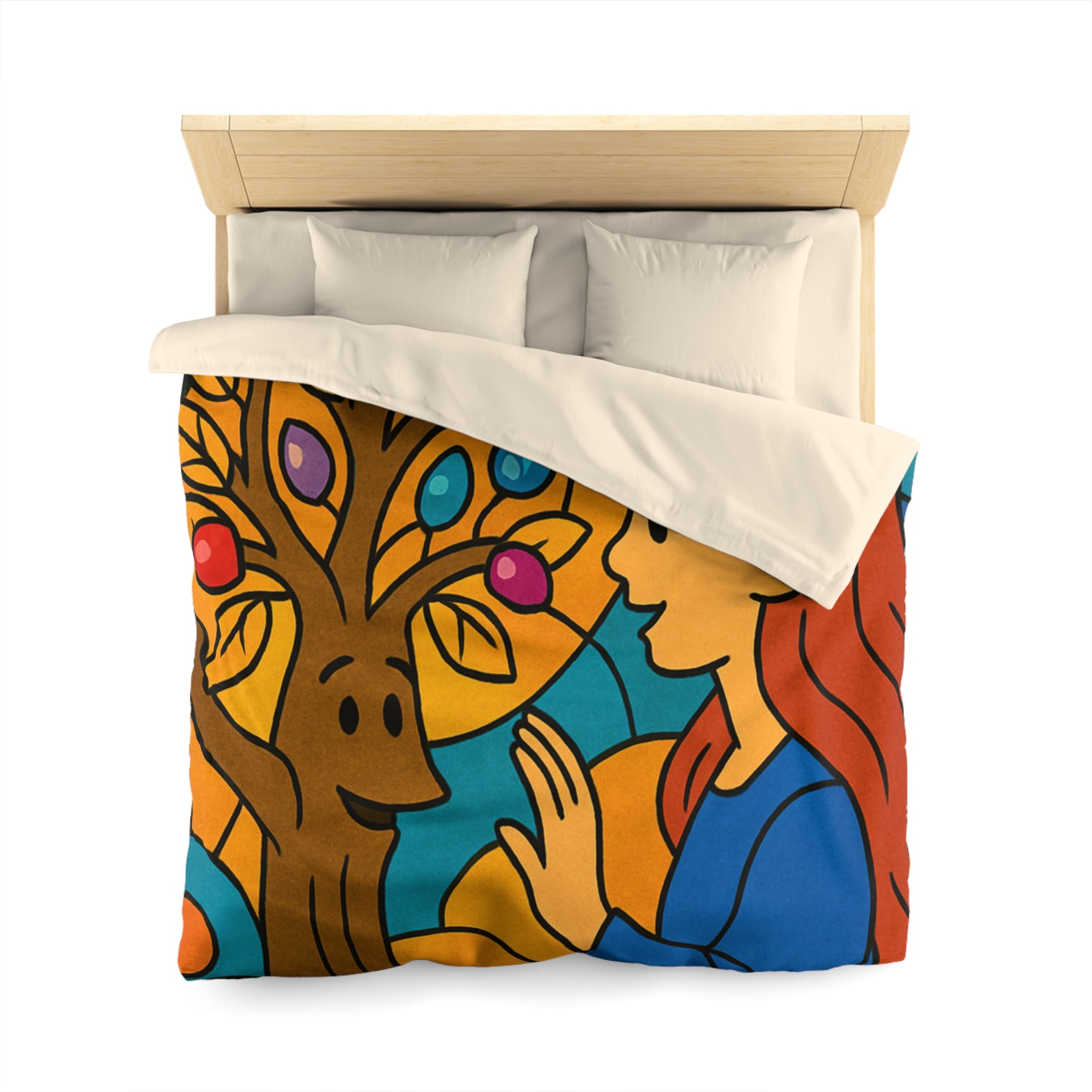 Housse de Couette Microfibre Illustration Unique Design Moderne Décoration Intérieure Raffinée