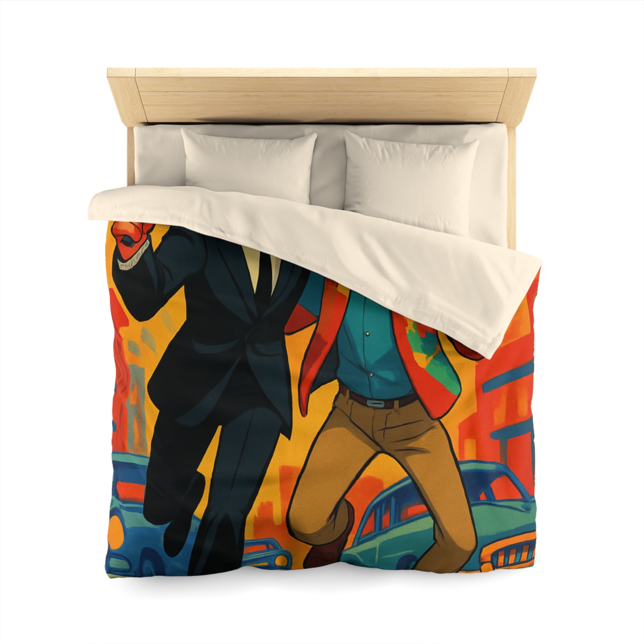 Housse de Couette Microfibre Illustration Unique Design Moderne Décoration Intérieure Raffinée