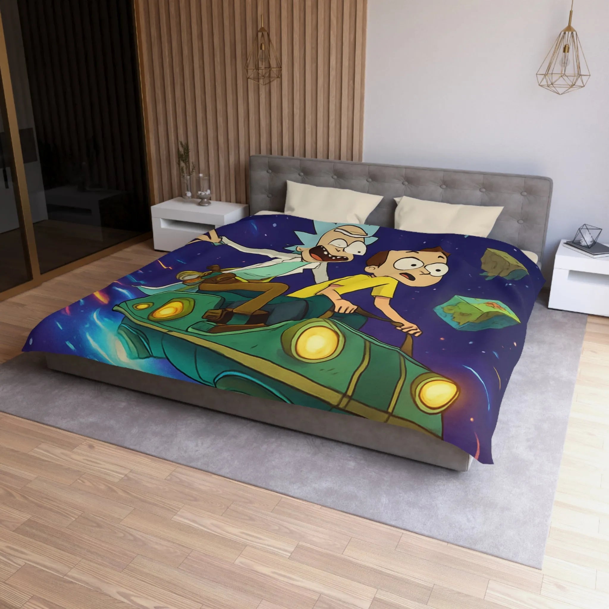 Housse de Couette Microfibre Art Graphique Contemporain Style Décoratif Chambre Tendance