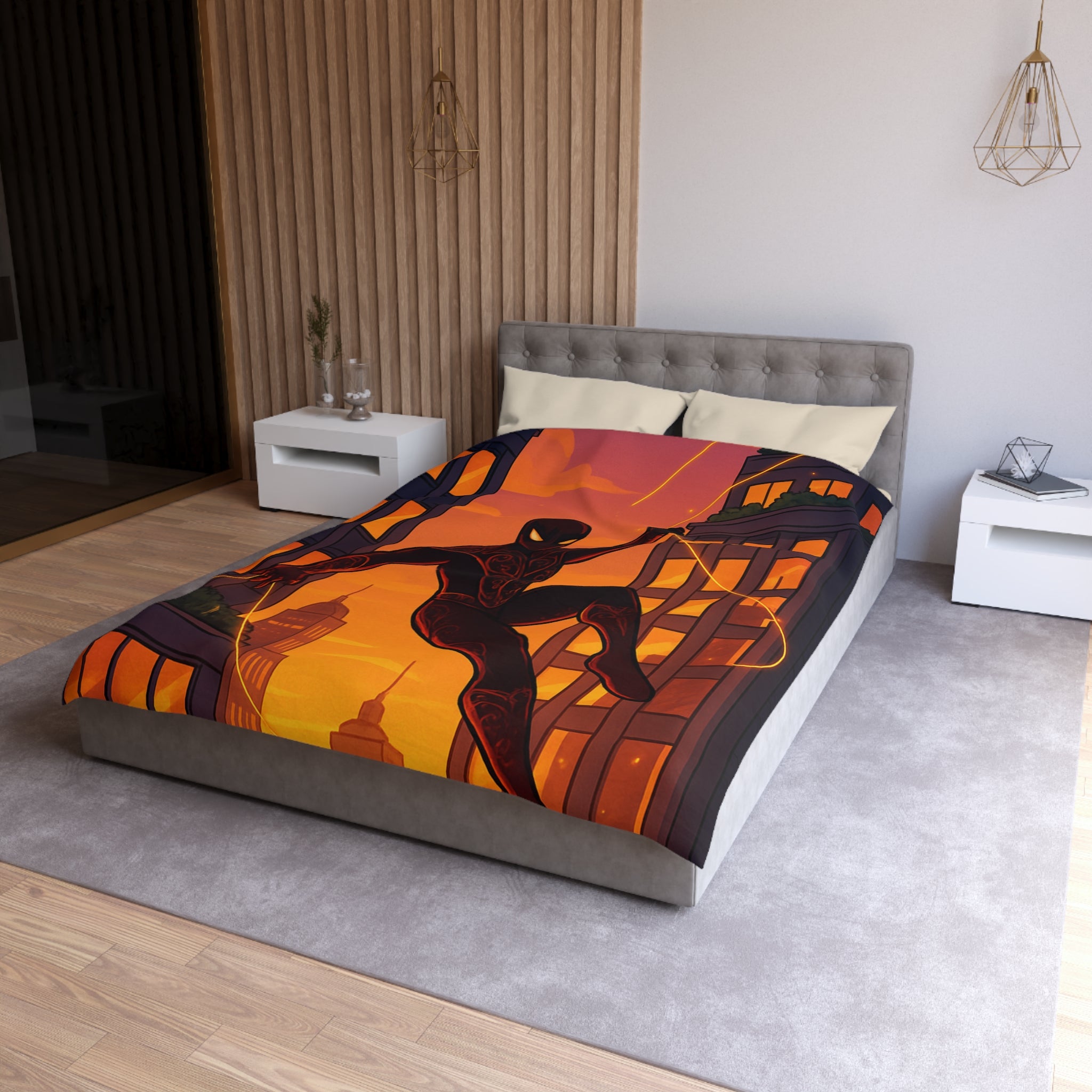 Housse de Couette Microfibre Design Artistique Moderne Décoration Chambre Confort Premium