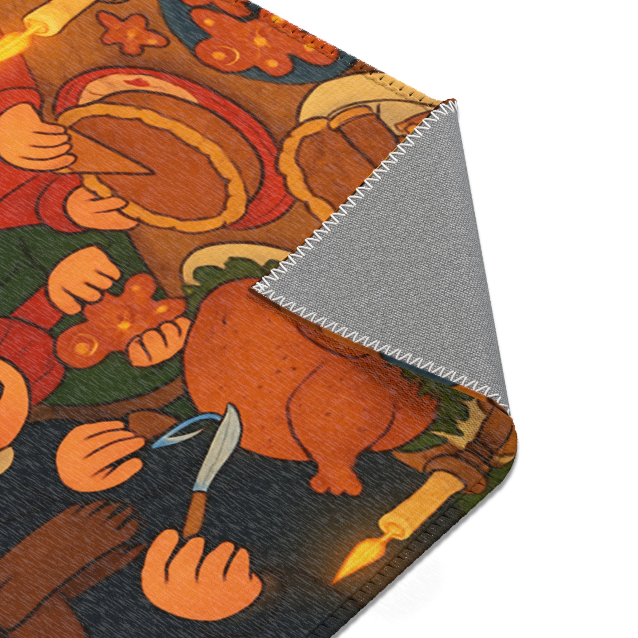 Tapis Décoratif Confortable Évoquant Chaleur Familiale Hivernale pour Intérieur Accueillant